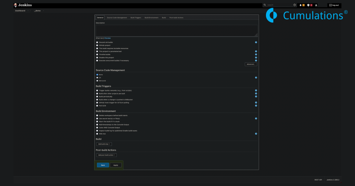 Build Job configuration